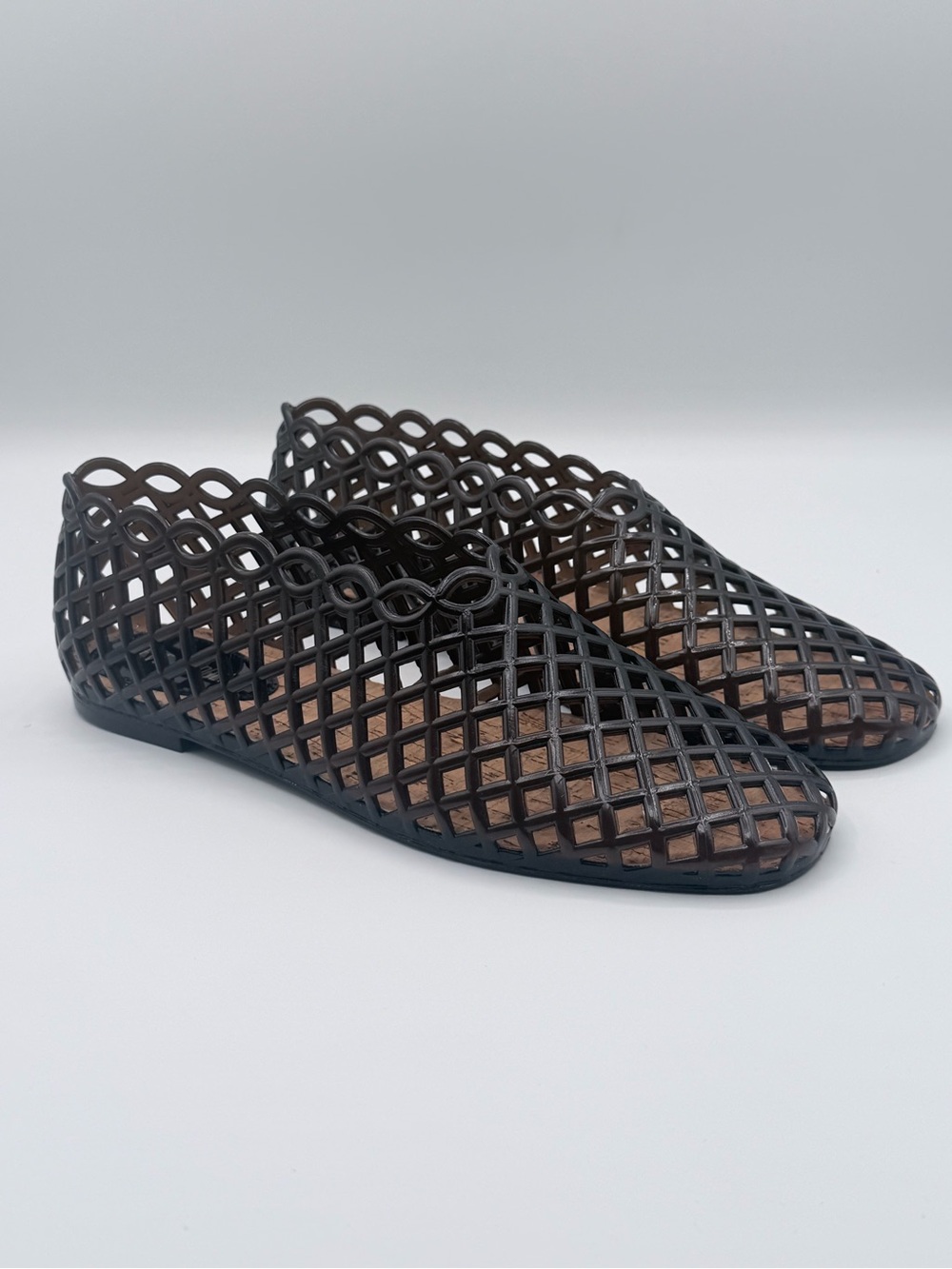 Steve Madden Black Lattice Slip-On Flats